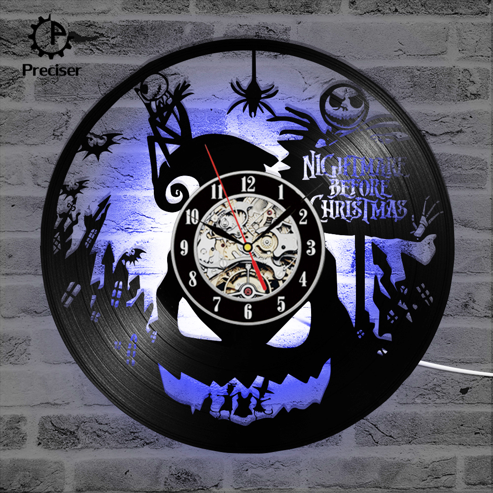Preciser The Nightmare Before Christmas Theme CD Record Clock 3D