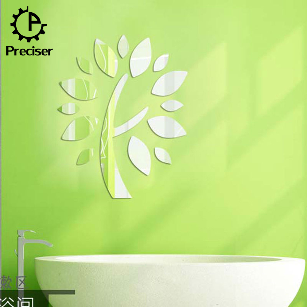 Preciser 15pcs Family Tree Wish Tree DIY Acrylic Mirror Surface Crystal